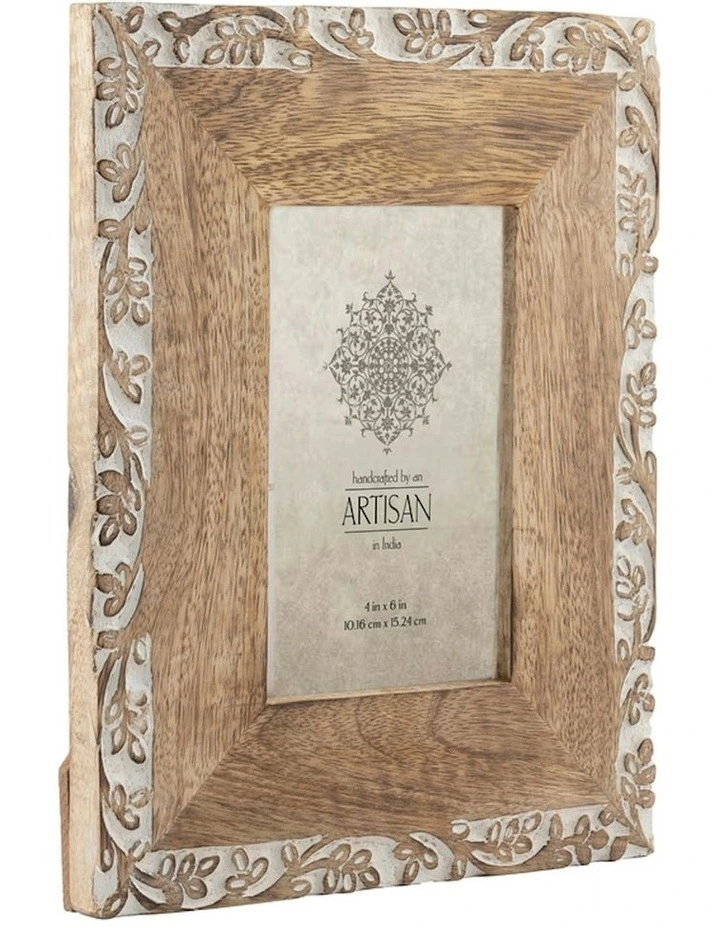 Wooden Handmade Layered Table Decor Photo Frame 25cm in Brown image 1