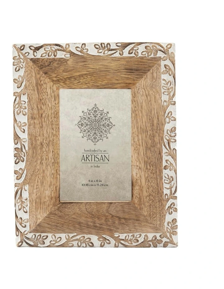 Wooden Handmade Layered Table Decor Photo Frame 25cm in Brown image 2