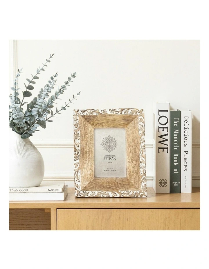 Wooden Handmade Layered Table Decor Photo Frame 25cm in Brown image 3