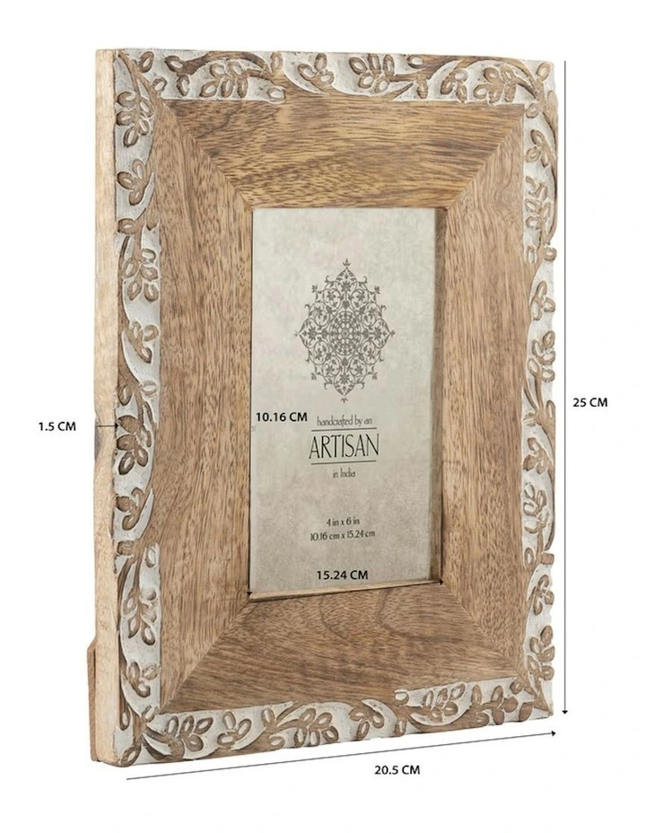 Wooden Handmade Layered Table Decor Photo Frame 25cm in Brown image 4
