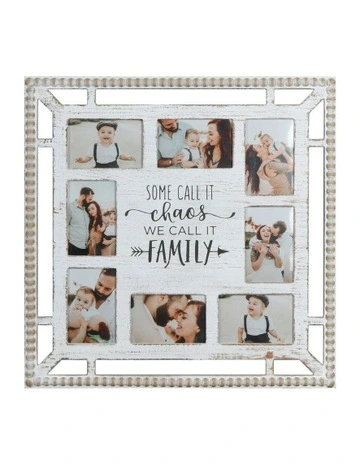 MDF 'Family Love/Chaos' Photo Gallery Collage 60cm in White