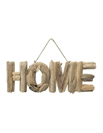 Handmade Hanging Wooden Home Plaque Sign Wall Art 44cm in Natural