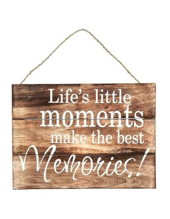 Willow & Silk Handmade Wooden Life Little Moments Sign Wall Art 40cm in ...