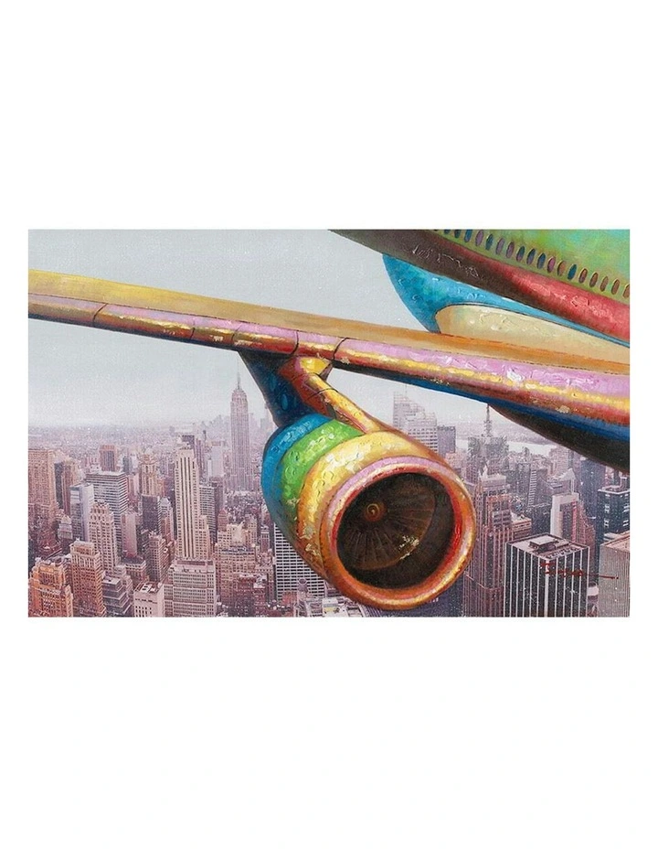 Aeroplane City Wall Art in Multi image 1