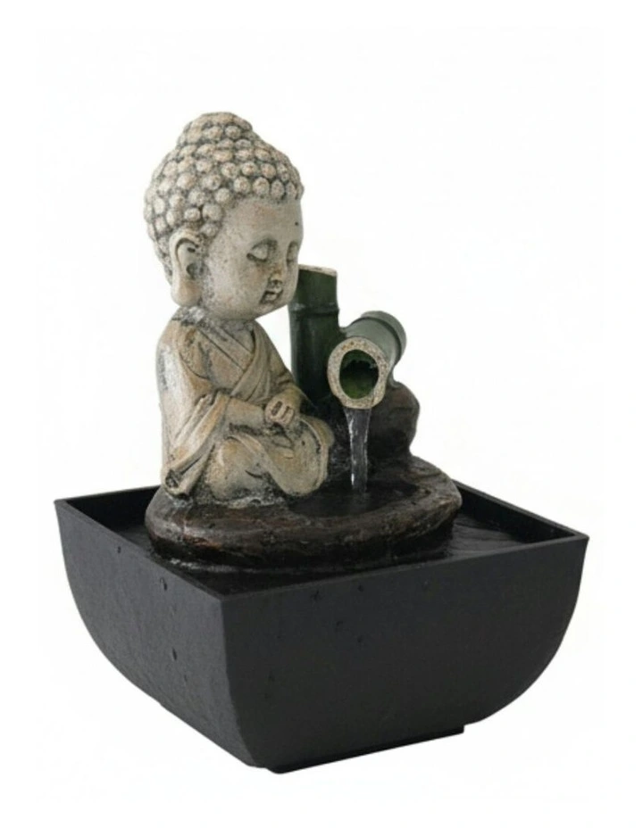 Baby Monk Fountain 14x14x22cm in Multi image 3