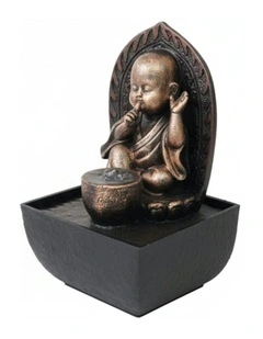 Auric Hush Monk Fountain 14x14x22cm in Multi