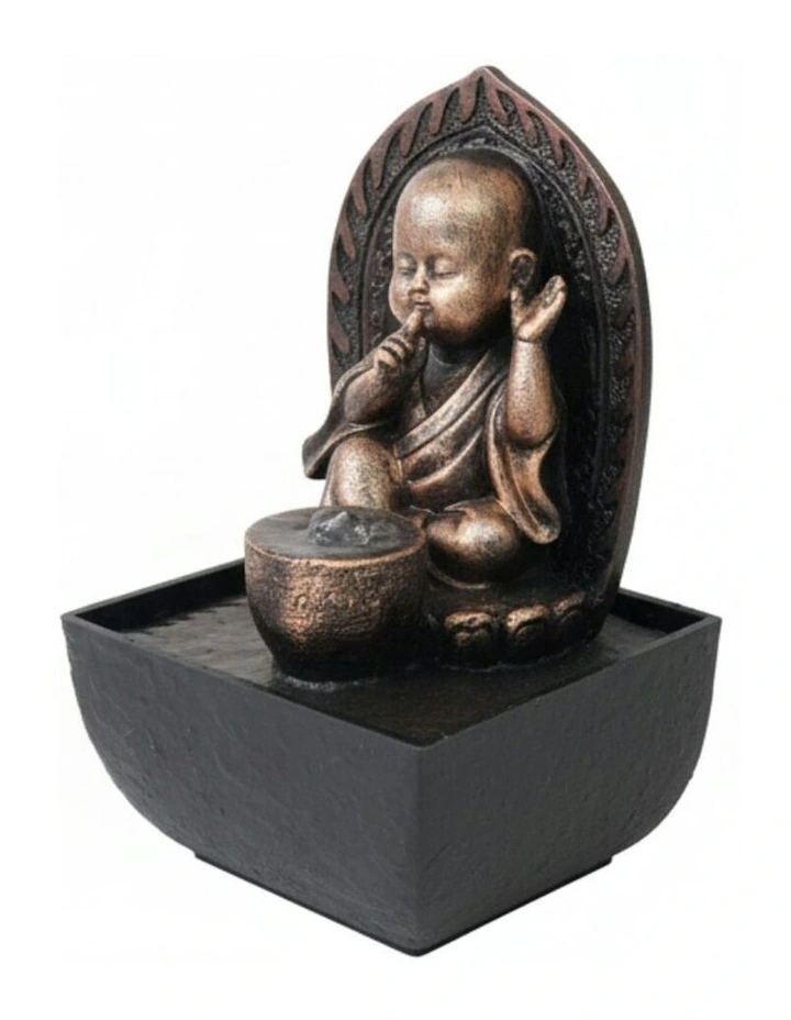 Auric Hush Monk Fountain 14x14x22cm in Multi image 1