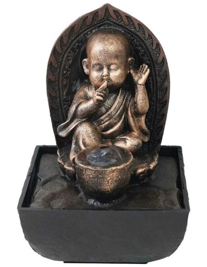 Auric Hush Monk Fountain 14x14x22cm in Multi image 2