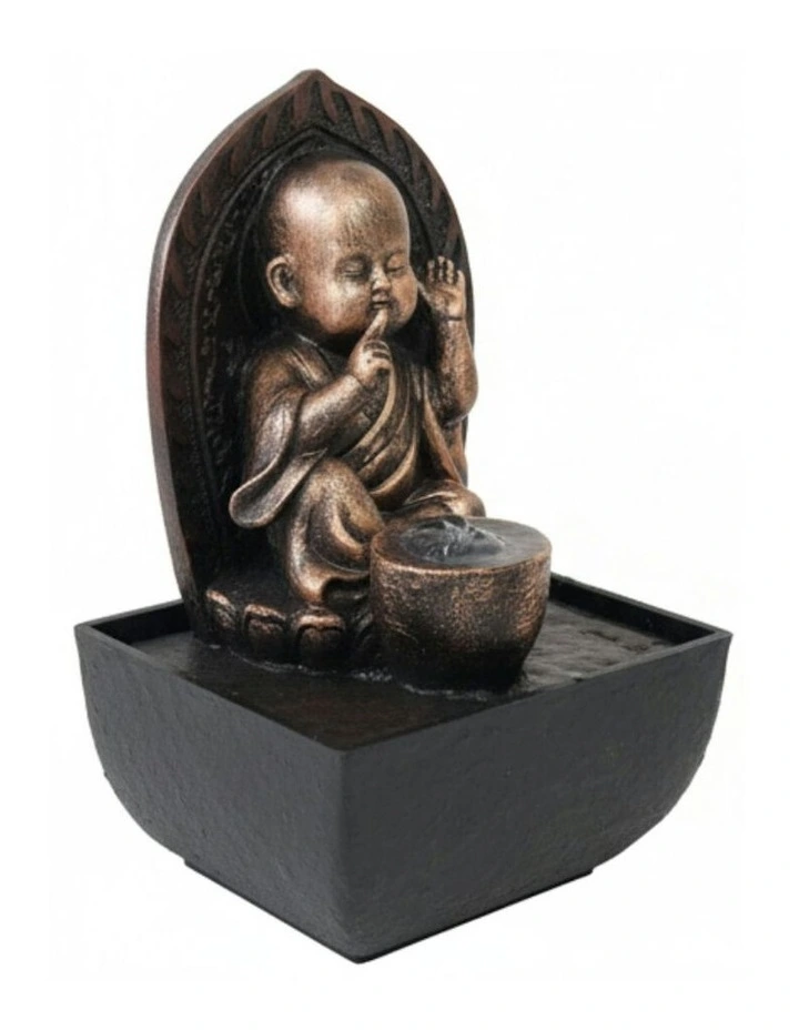 Auric Hush Monk Fountain 14x14x22cm in Multi image 3