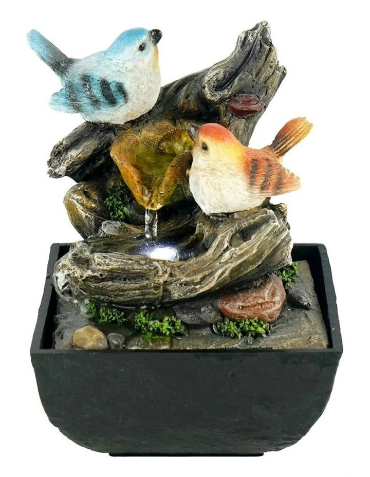 Birds Trickle Fountain 14x14x18cm in Multi image 2