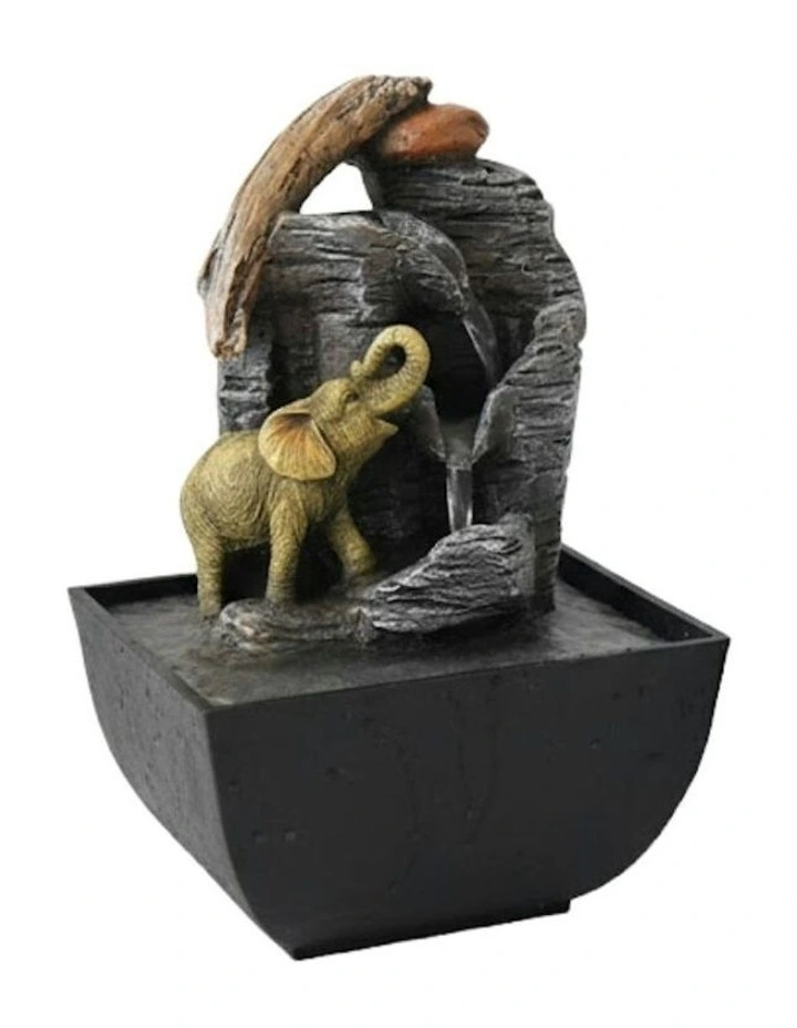 Elephant Trickle Fountain 14x14x18cm in Multi image 3