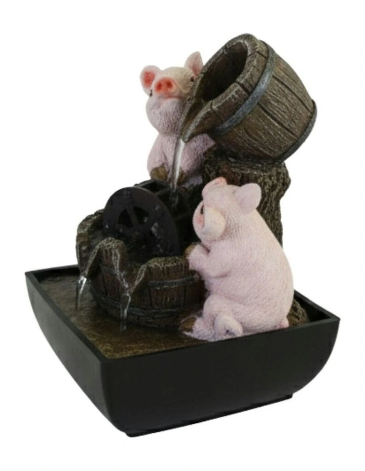 Piggy Wheel Fountain 13x13x18cm in Multi image 4