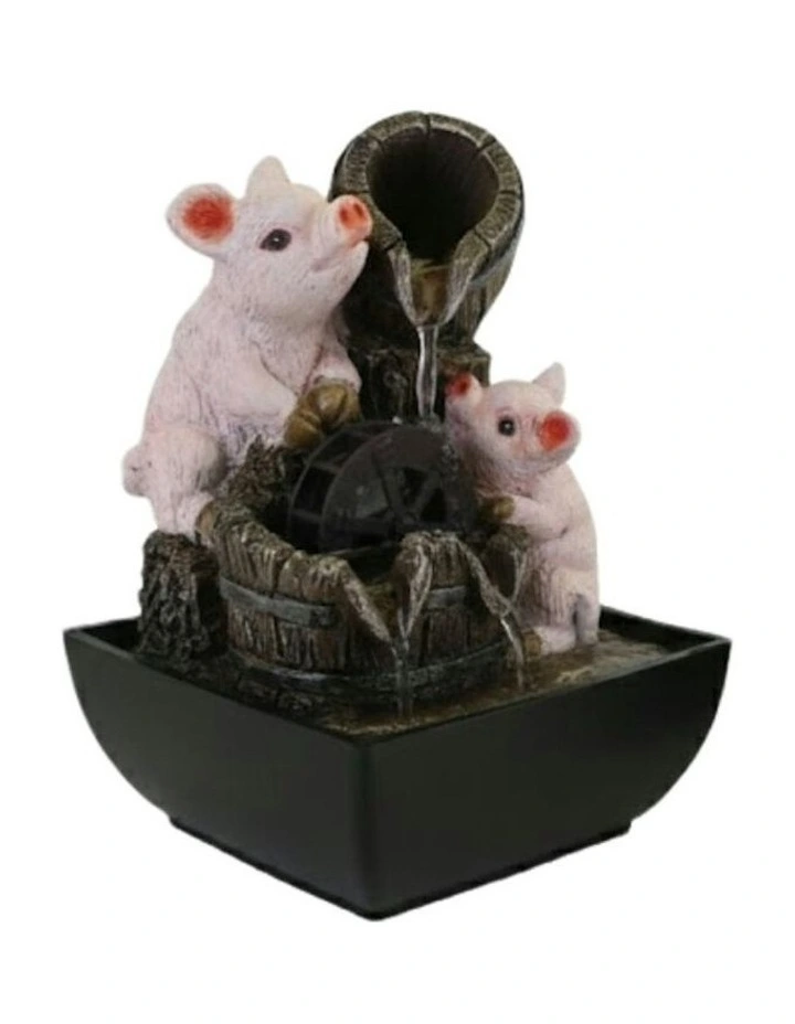Piggy Wheel Fountain 13x13x18cm in Multi image 5