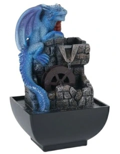Water Dragon Fountain 13x13x18cm in Multi