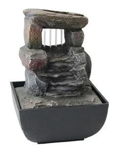 Raining Stone Fountain 14x14x22cm in Multi