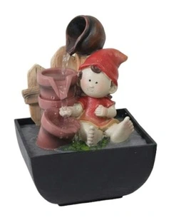 Magical Elf Fountain 14x14x22cm in Multi