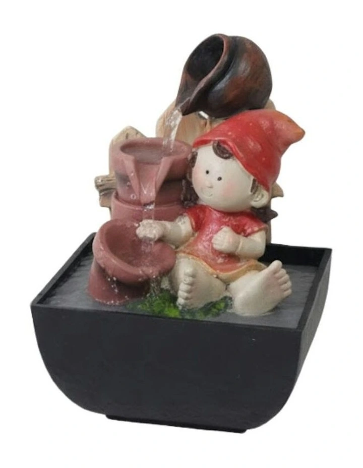 Magical Elf Fountain 14x14x22cm in Multi image 3