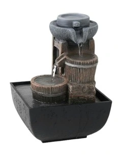 Stone Mill Fountain 14x14x22cm in Multi
