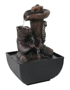 Aussie Rancher Fountain 14x14x22cm in Multi