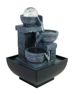 Pottery Tower Fountain 14x14x20cm in Multi