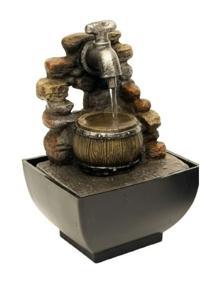 Tap Barrel Fountain 13x13x18cm in Multi image 1