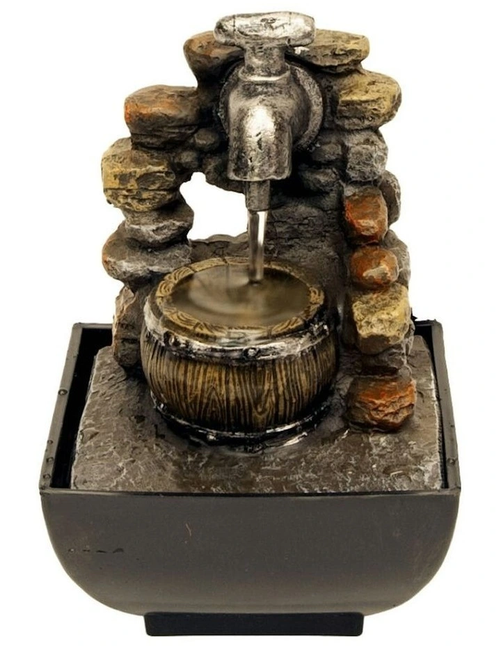 Tap Barrel Fountain 13x13x18cm in Multi image 2