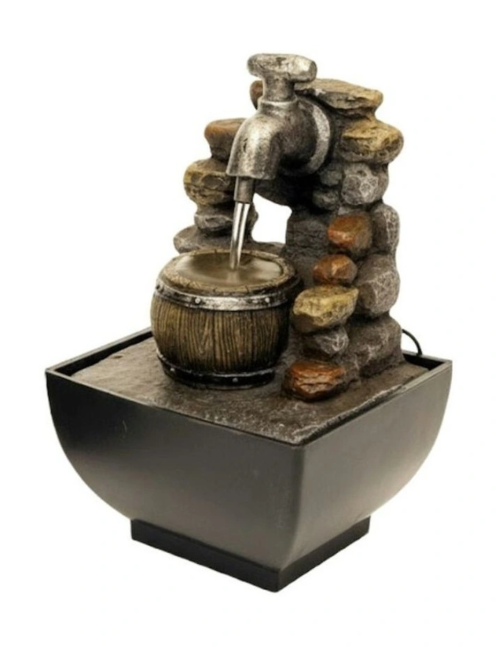 Tap Barrel Fountain 13x13x18cm in Multi image 3