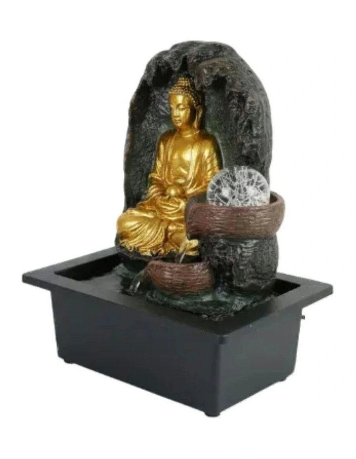 Grotto Buddha Fountain 24x18x27cm in Multi image 1