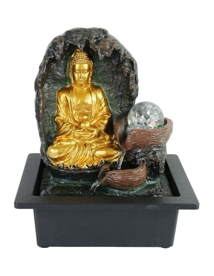 Grotto Buddha Fountain 24x18x27cm in Multi image 2