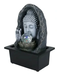 Gazing Buddha Fountain 24x18x27cm in Multi