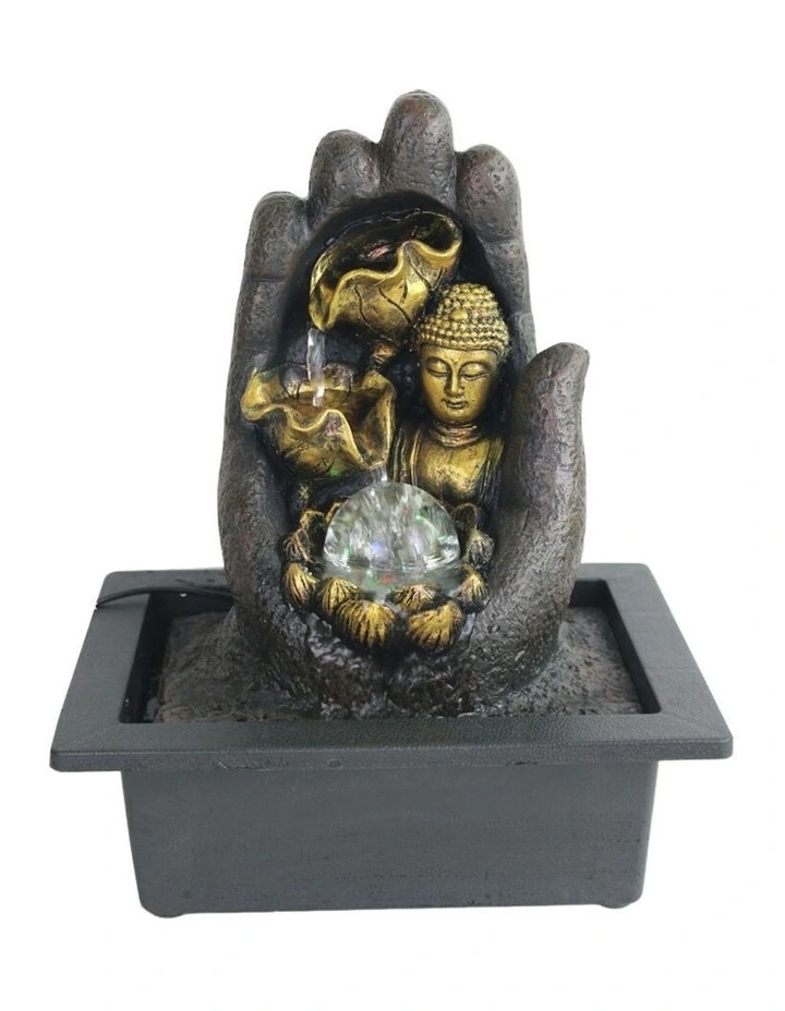 Hand Buddha Fountain 23x18x27cm in Multi image 2