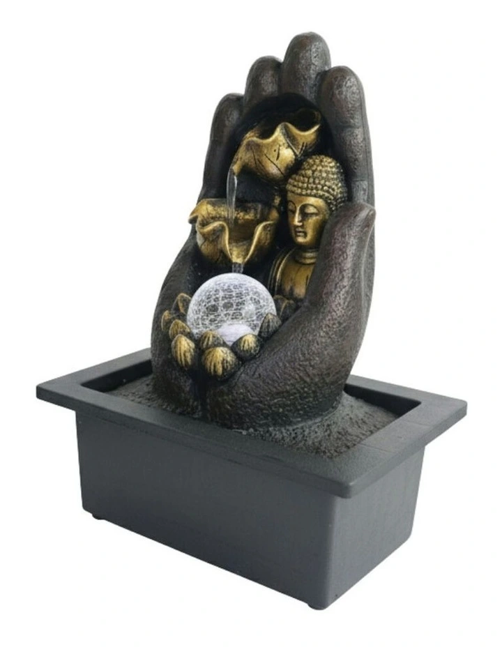 Hand Buddha Fountain 23x18x27cm in Multi image 3