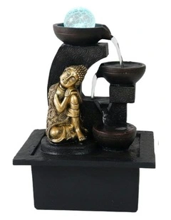 Gilt Napping Buddha Fountain 23x20x28cm in Multi