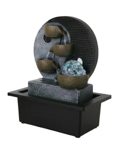 Pottery Yin Yang Fountain 23x18x26cm in Multi