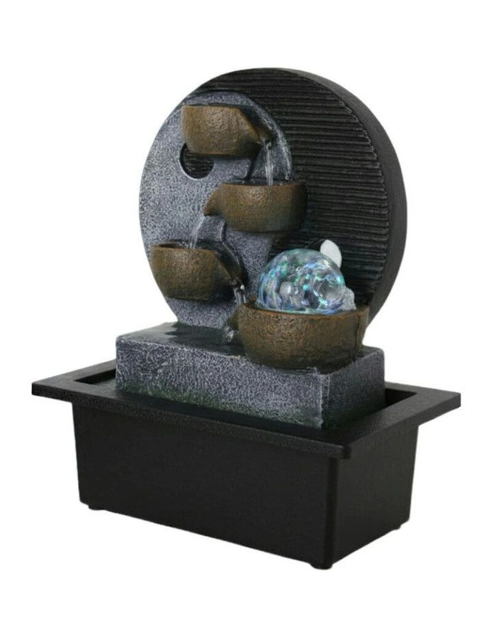 Pottery Yin Yang Fountain 23x18x26cm in Multi image 1