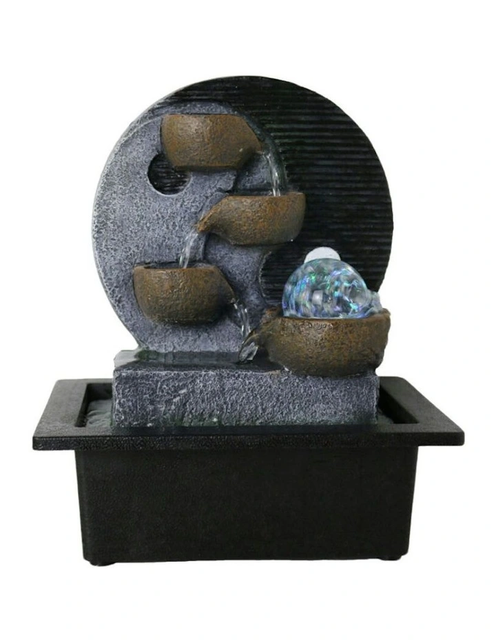 Pottery Yin Yang Fountain 23x18x26cm in Multi image 2