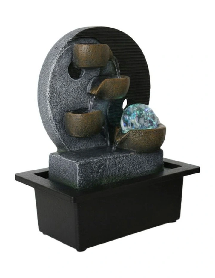 Pottery Yin Yang Fountain 23x18x26cm in Multi image 3