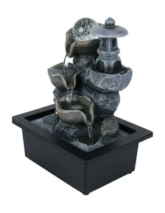 Decor Pagoda Fountain 24x18x27cm in Multi
