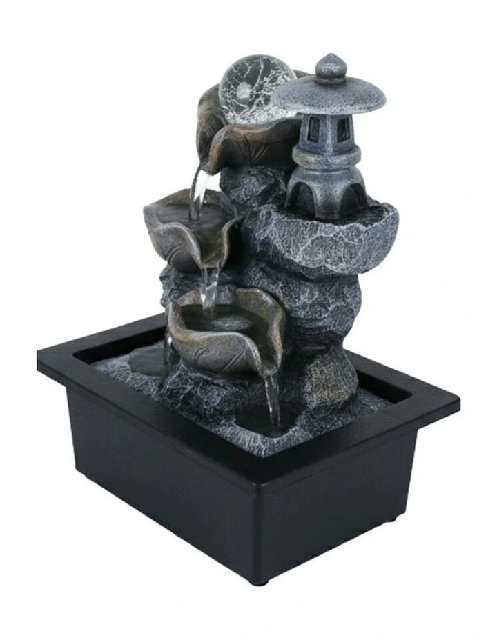 Decor Pagoda Fountain 24x18x27cm in Multi image 1