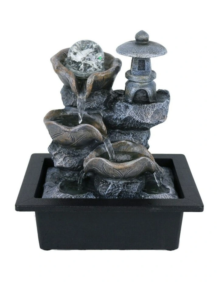 Decor Pagoda Fountain 24x18x27cm in Multi image 2