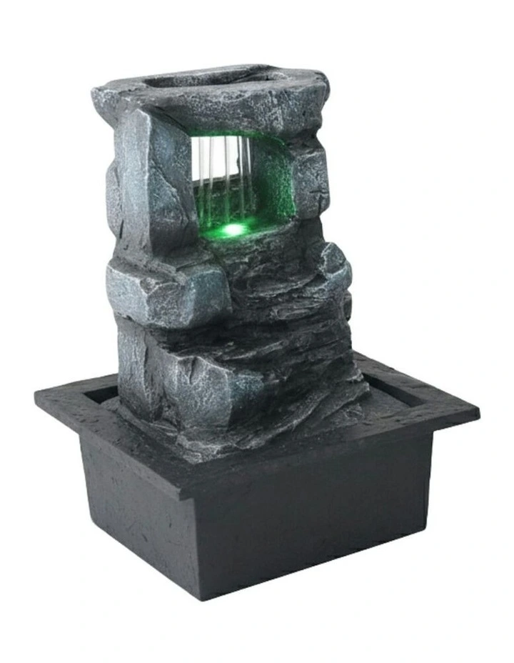 Raining Slab Fountain 23x20x28cm in Multi image 3