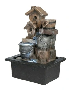 Birds Nest Fountain 21x19x27cm in Multi