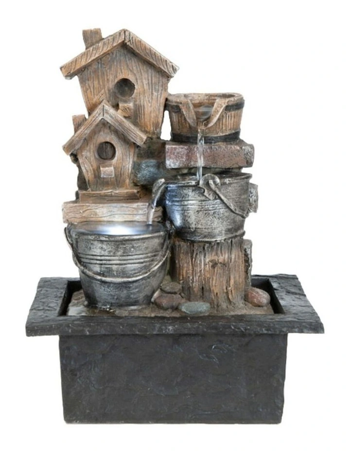 Birds Nest Fountain 21x19x27cm in Multi image 2