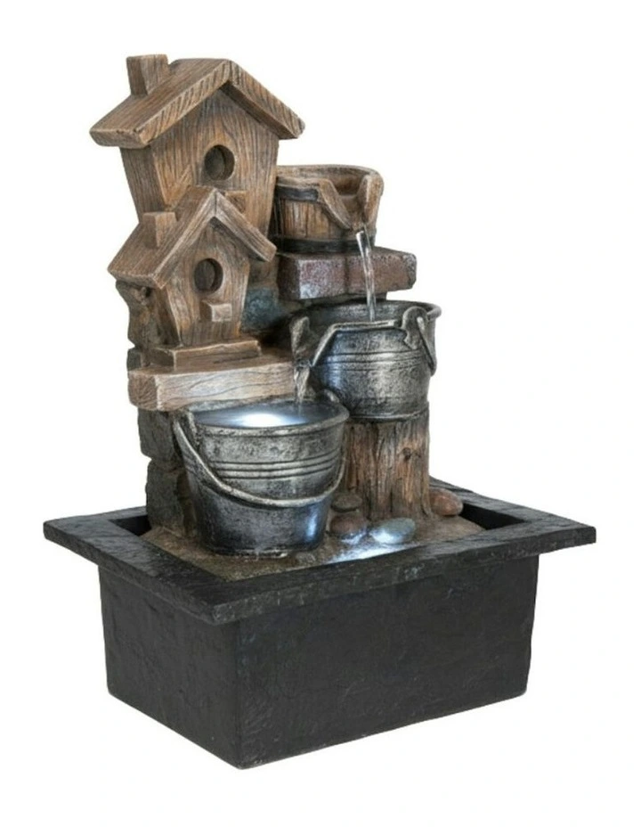 Birds Nest Fountain 21x19x27cm in Multi image 3