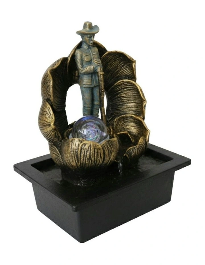 Poppy Flower Fountain 23x18x26cm in Multi image 3