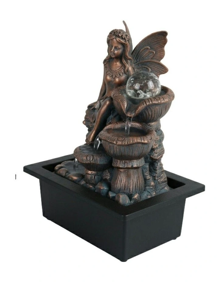 Mushroom Fairy Fountain 24x18x27cm in Multi image 1