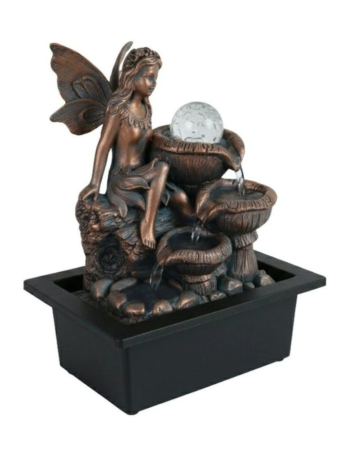 Mushroom Fairy Fountain 24x18x27cm in Multi image 3