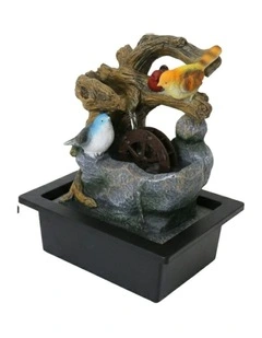 Wheel Birds Fountain 23x18x28cm in Multi