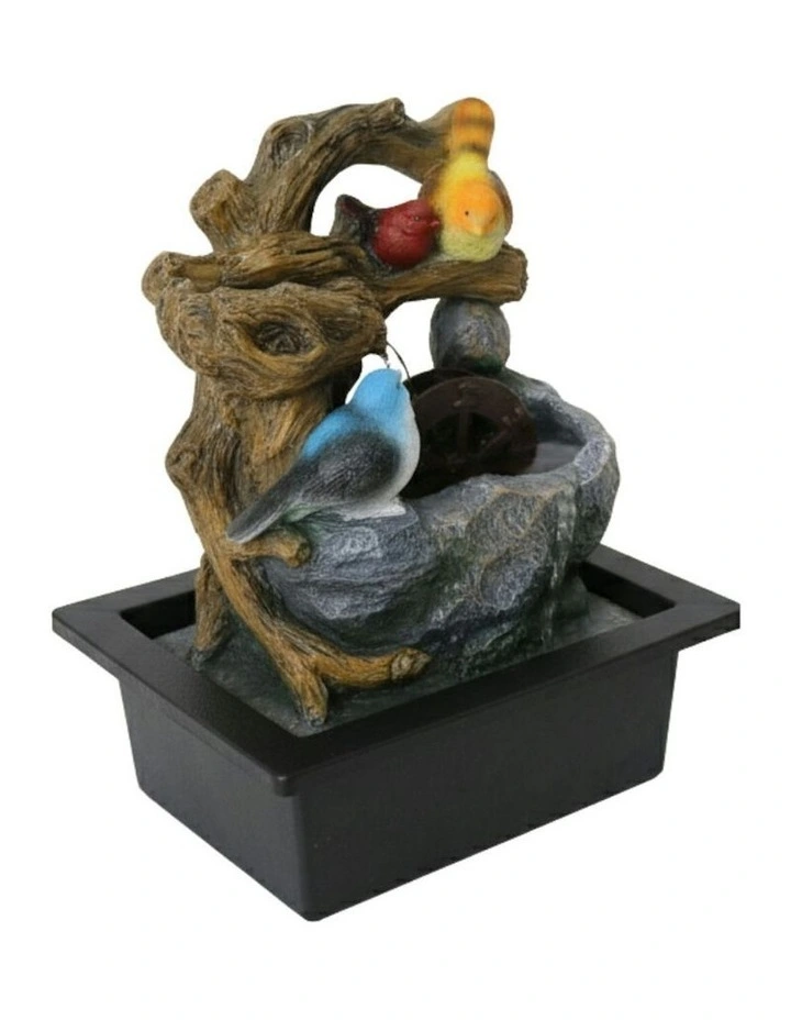 Wheel Birds Fountain 23x18x28cm in Multi image 3