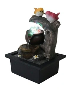 Garden Birds Fountain 23x20x28cm in Multi